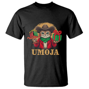 Funny Umoja Holiday Gift T Shirt CowCat Kwanzaa Kinara Candle And Presents TS12 Black Print Your Wear