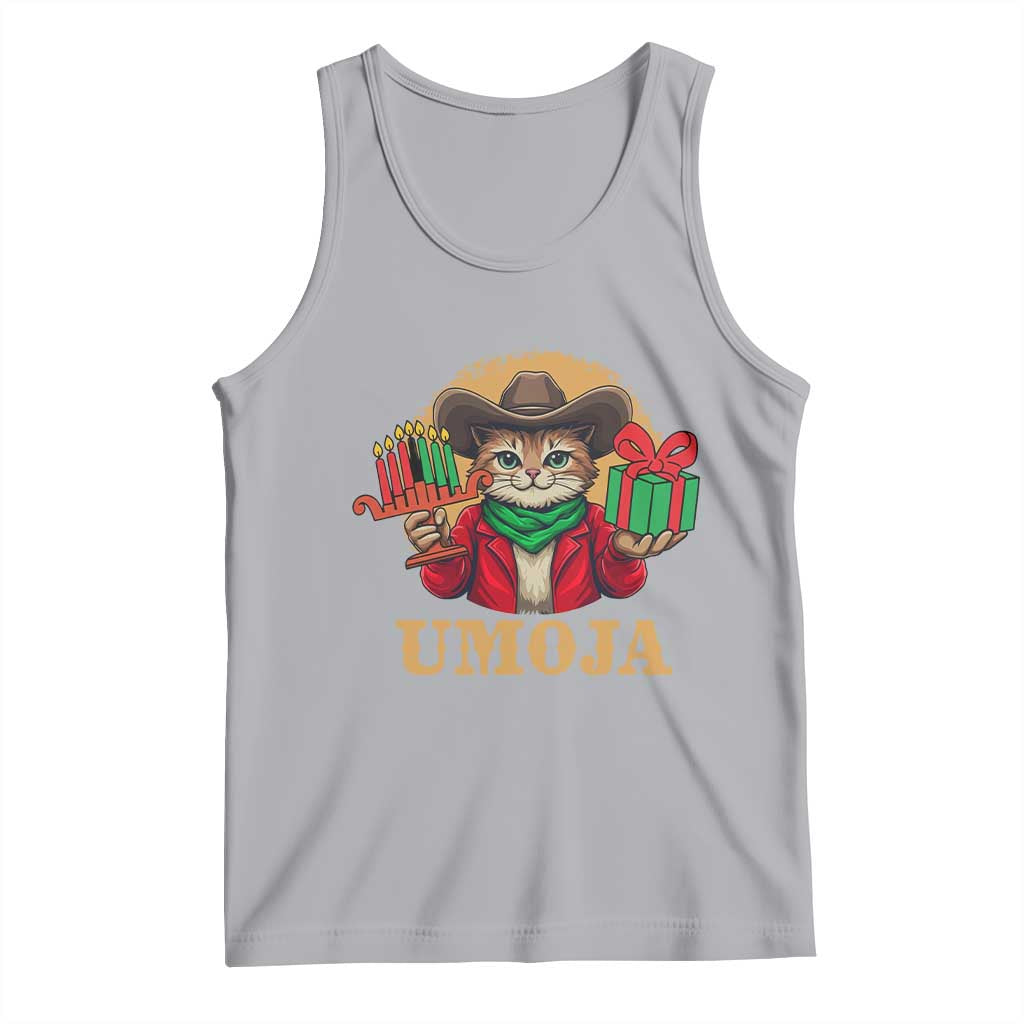 Funny Umoja Holiday Gift Tank Top CowCat Kwanzaa Kinara Candle And Presents TS12 Athletic Heather Print Your Wear