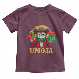 Funny Umoja Holiday Gift Toddler T Shirt CowCat Kwanzaa Kinara Candle And Presents TS12 Maroon Print Your Wear
