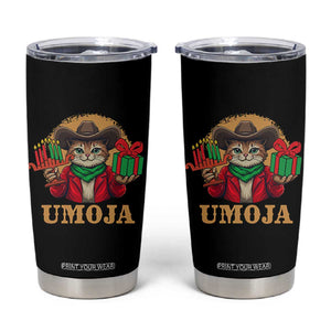 Funny Umoja Holiday Gift Tumbler Cup CowCat Kwanzaa Kinara Candle And Presents TS12 Black Print Your Wear