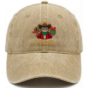 Funny Umoja Holiday Gift Washed Cotton Baseball Cap CowCat Kwanzaa Kinara Candle And Presents TS12 Print Your Wear