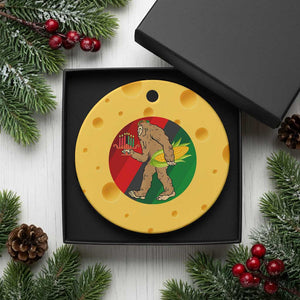 African American Holiday Gift Ceramic Ornament Retro Sunset Bigfoot With Kwanzaa Candle TS12 1pc Yellow Cheese Print Your Wear