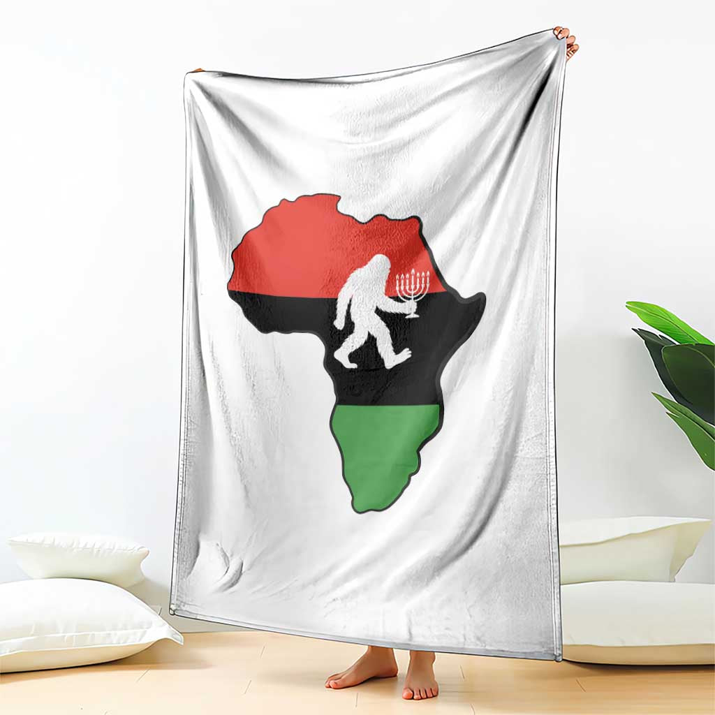 Funny Kwanzaa Bigfoot Lover Throw Blanket Festival Of Lights African Heritage Gift - Print Your Wear