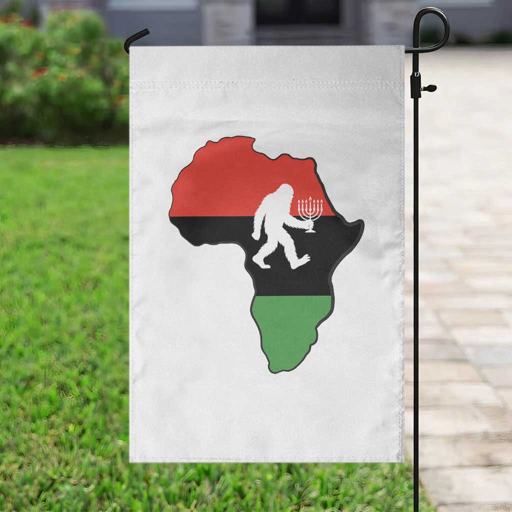 Funny Kwanzaa Bigfoot Lover Garden Flag Festival Of Lights African Heritage Gift - Print Your Wear