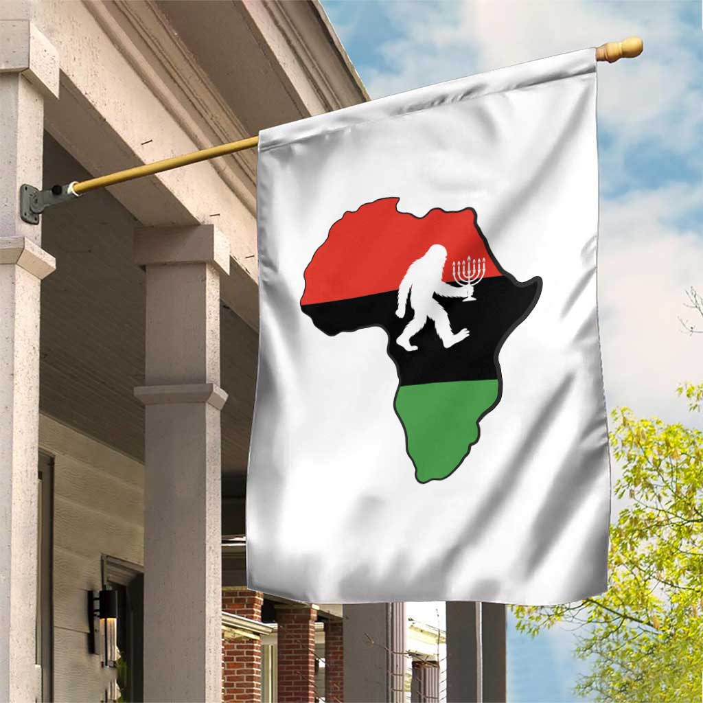 Funny Kwanzaa Bigfoot Lover Garden Flag Festival Of Lights African Heritage Gift - Print Your Wear