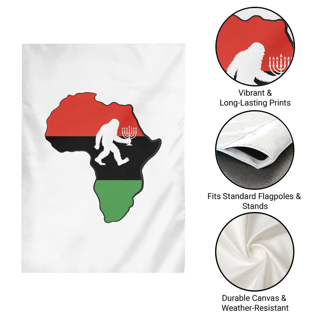 Funny Kwanzaa Bigfoot Lover Garden Flag Festival Of Lights African Heritage Gift - Print Your Wear