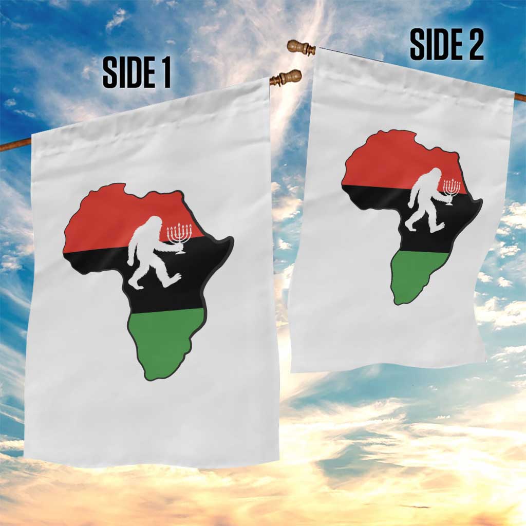 Funny Kwanzaa Bigfoot Lover Garden Flag Festival Of Lights African Heritage Gift - Print Your Wear