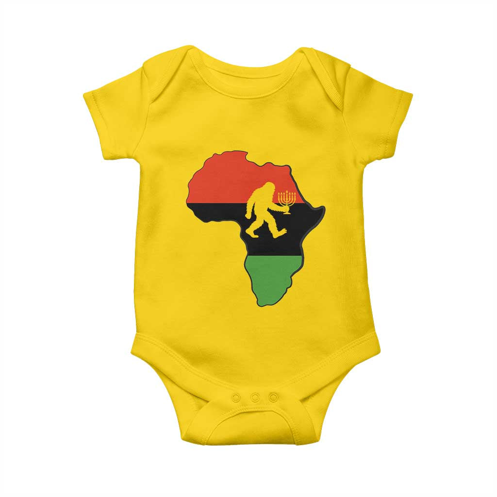 Funny Kwanzaa Bigfoot Lover Baby Onesie Festival Of Lights African Heritage Gift - Print Your Wear