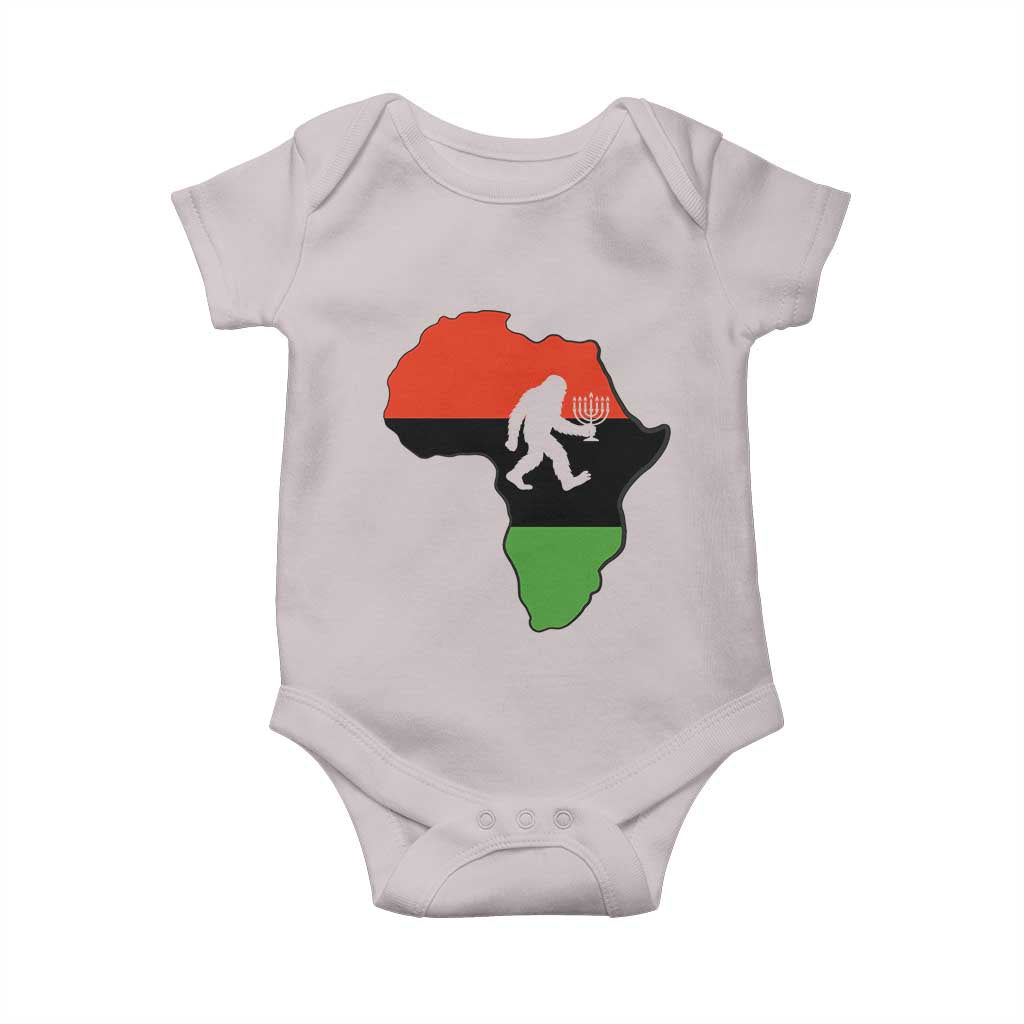 Funny Kwanzaa Bigfoot Lover Baby Onesie Festival Of Lights African Heritage Gift TS12 Ice Gray Print Your Wear