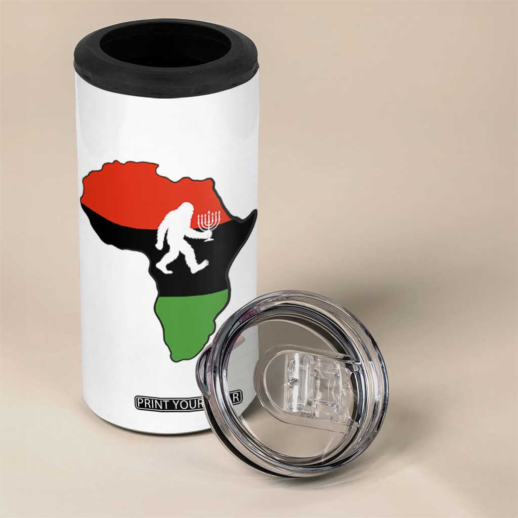 Funny Kwanzaa Bigfoot Lover 4 in 1 Can Cooler Tumbler Festival Of Lights African Heritage Gift TS12 Print Your Wear