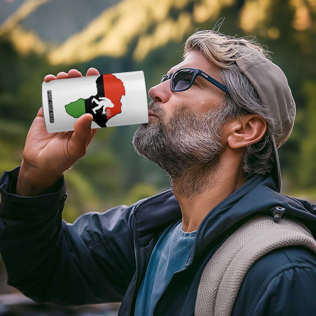 Funny Kwanzaa Bigfoot Lover 4 in 1 Can Cooler Tumbler Festival Of Lights African Heritage Gift - Print Your Wear