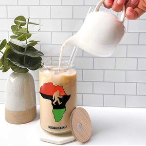 Funny Kwanzaa Bigfoot Lover Glass Can Festival Of Lights African Heritage Gift - Print Your Wear