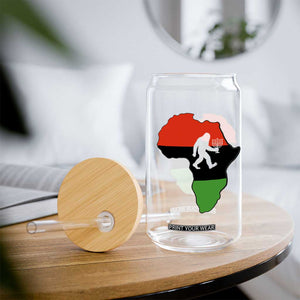 Funny Kwanzaa Bigfoot Lover Glass Can Festival Of Lights African Heritage Gift - Print Your Wear