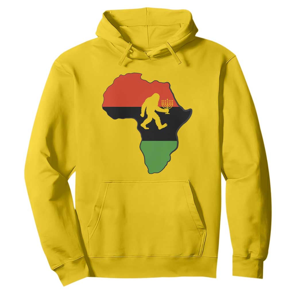 Funny Kwanzaa Bigfoot Lover Hoodie Festival Of Lights African Heritage Gift - Print Your Wear