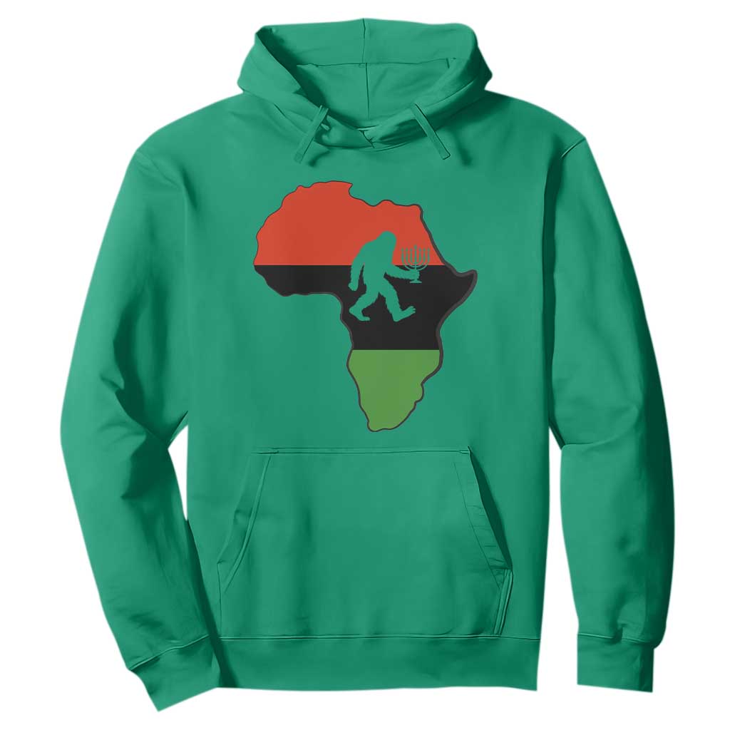 Funny Kwanzaa Bigfoot Lover Hoodie Festival Of Lights African Heritage Gift - Print Your Wear