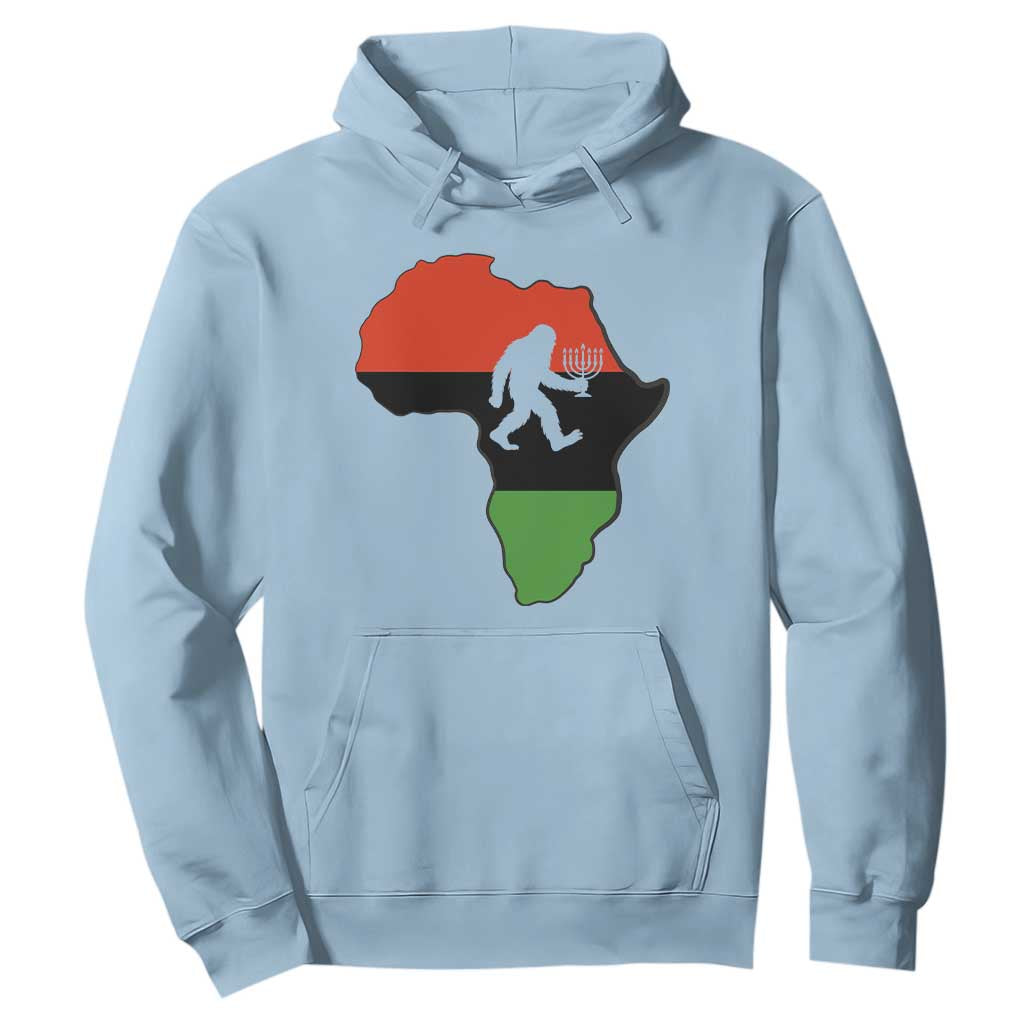 Funny Kwanzaa Bigfoot Lover Hoodie Festival Of Lights African Heritage Gift TS12 Light Blue Print Your Wear