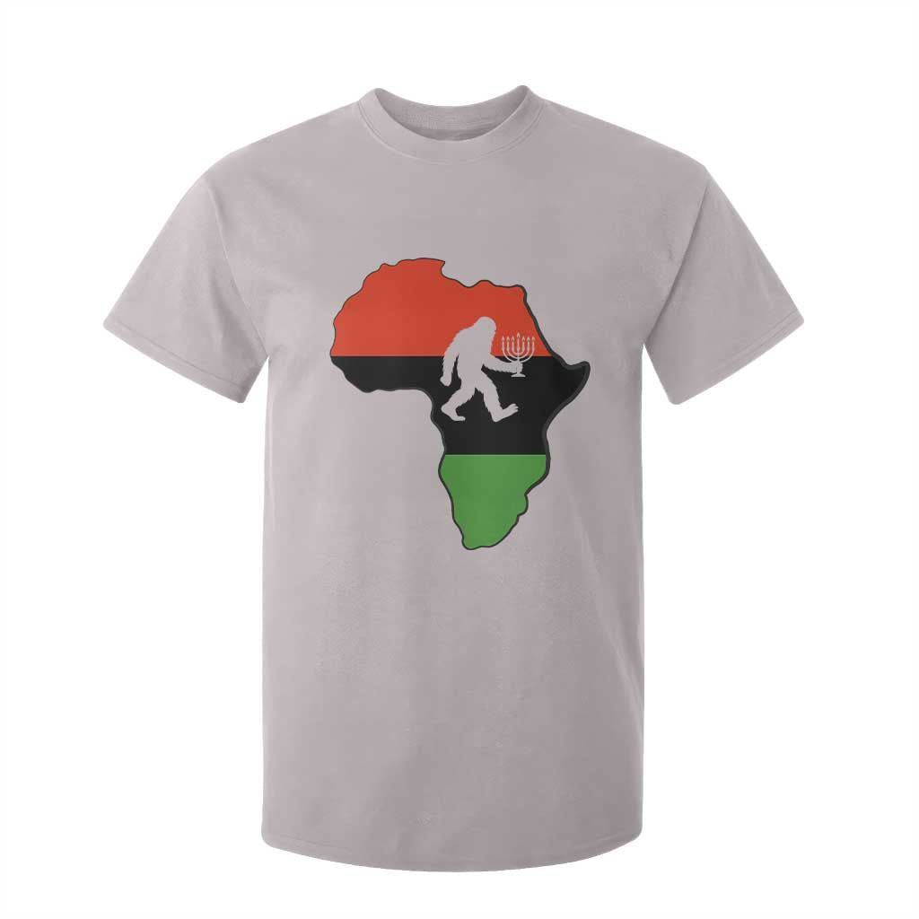 Funny Kwanzaa Bigfoot Lover T Shirt For Kid Festival Of Lights African Heritage Gift TS12 Ice Gray Print Your Wear
