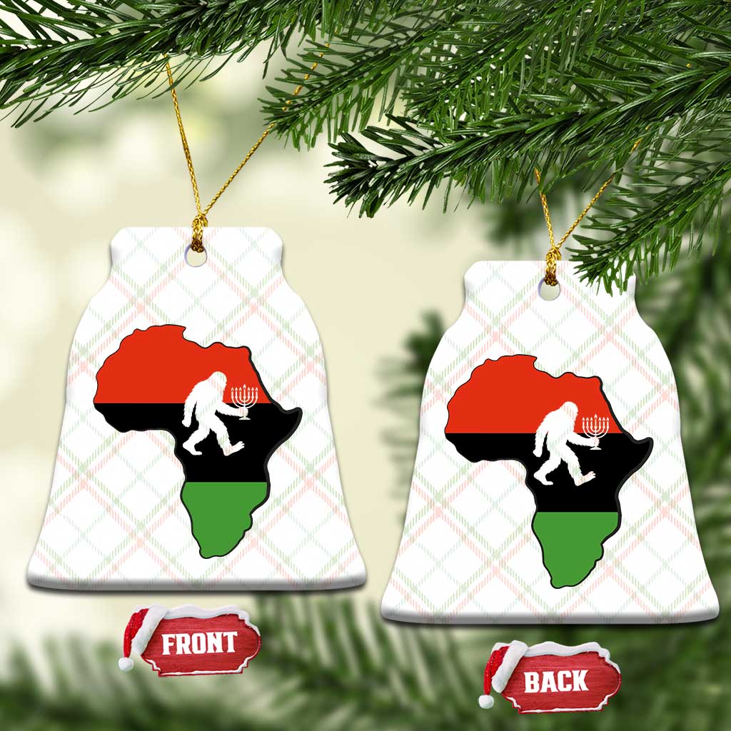 Funny Kwanzaa Bigfoot Lover Ceramic Ornament Festival Of Lights African Heritage Gift - Print Your Wear