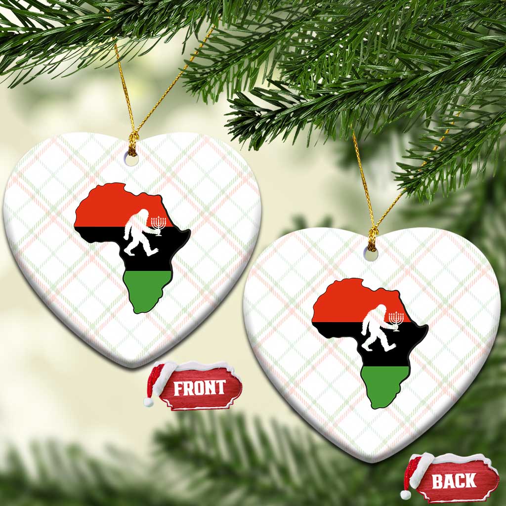 Funny Kwanzaa Bigfoot Lover Ceramic Ornament Festival Of Lights African Heritage Gift - Print Your Wear