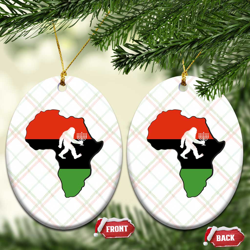 Funny Kwanzaa Bigfoot Lover Ceramic Ornament Festival Of Lights African Heritage Gift TS12 Print Your Wear