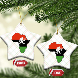 Funny Kwanzaa Bigfoot Lover Ceramic Ornament Festival Of Lights African Heritage Gift - Print Your Wear