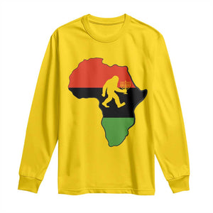 Funny Kwanzaa Bigfoot Lover Long Sleeve Shirt Festival Of Lights African Heritage Gift - Print Your Wear
