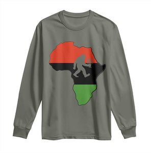 Funny Kwanzaa Bigfoot Lover Long Sleeve Shirt Festival Of Lights African Heritage Gift TS12 Military Green Print Your Wear