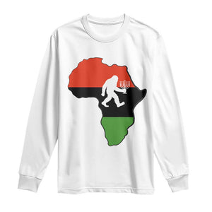 Funny Kwanzaa Bigfoot Lover Long Sleeve Shirt Festival Of Lights African Heritage Gift - Print Your Wear