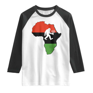 Funny Kwanzaa Bigfoot Lover Raglan Shirt Festival Of Lights African Heritage Gift - Print Your Wear