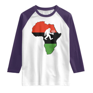 Funny Kwanzaa Bigfoot Lover Raglan Shirt Festival Of Lights African Heritage Gift - Print Your Wear