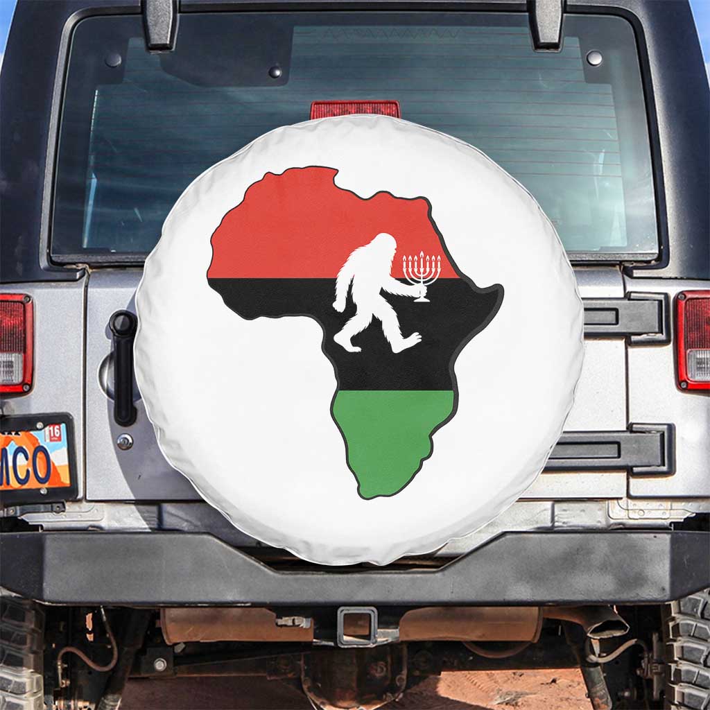 Funny Kwanzaa Bigfoot Lover Spare Tire Cover Festival Of Lights African Heritage Gift TS12 No hole White Print Your Wear