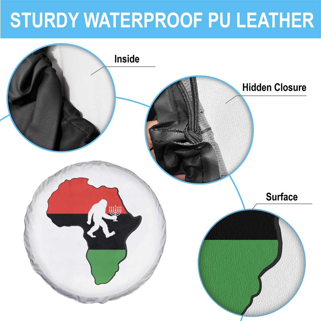 Funny Kwanzaa Bigfoot Lover Spare Tire Cover Festival Of Lights African Heritage Gift - Print Your Wear