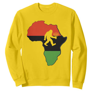 Funny Kwanzaa Bigfoot Lover Sweatshirt Festival Of Lights African Heritage Gift - Print Your Wear