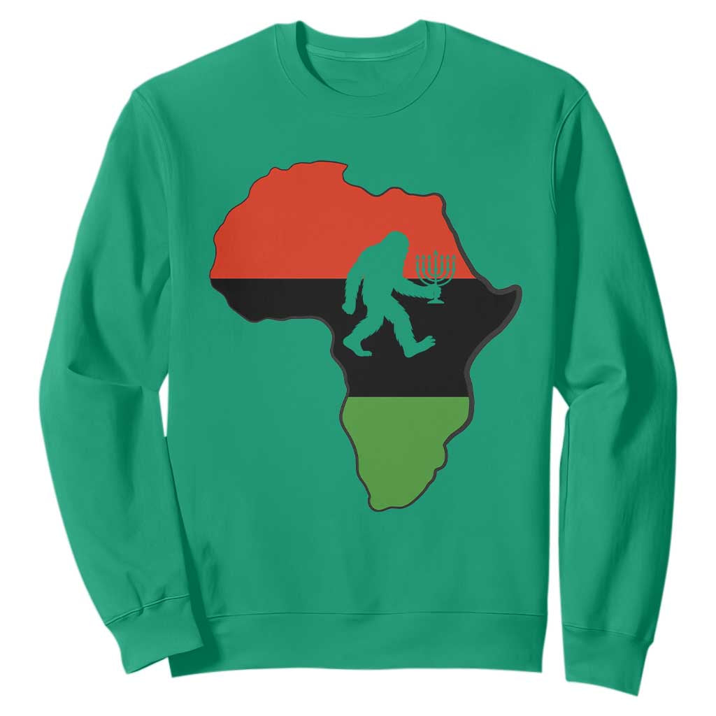 Funny Kwanzaa Bigfoot Lover Sweatshirt Festival Of Lights African Heritage Gift TS12 Irish Green Print Your Wear