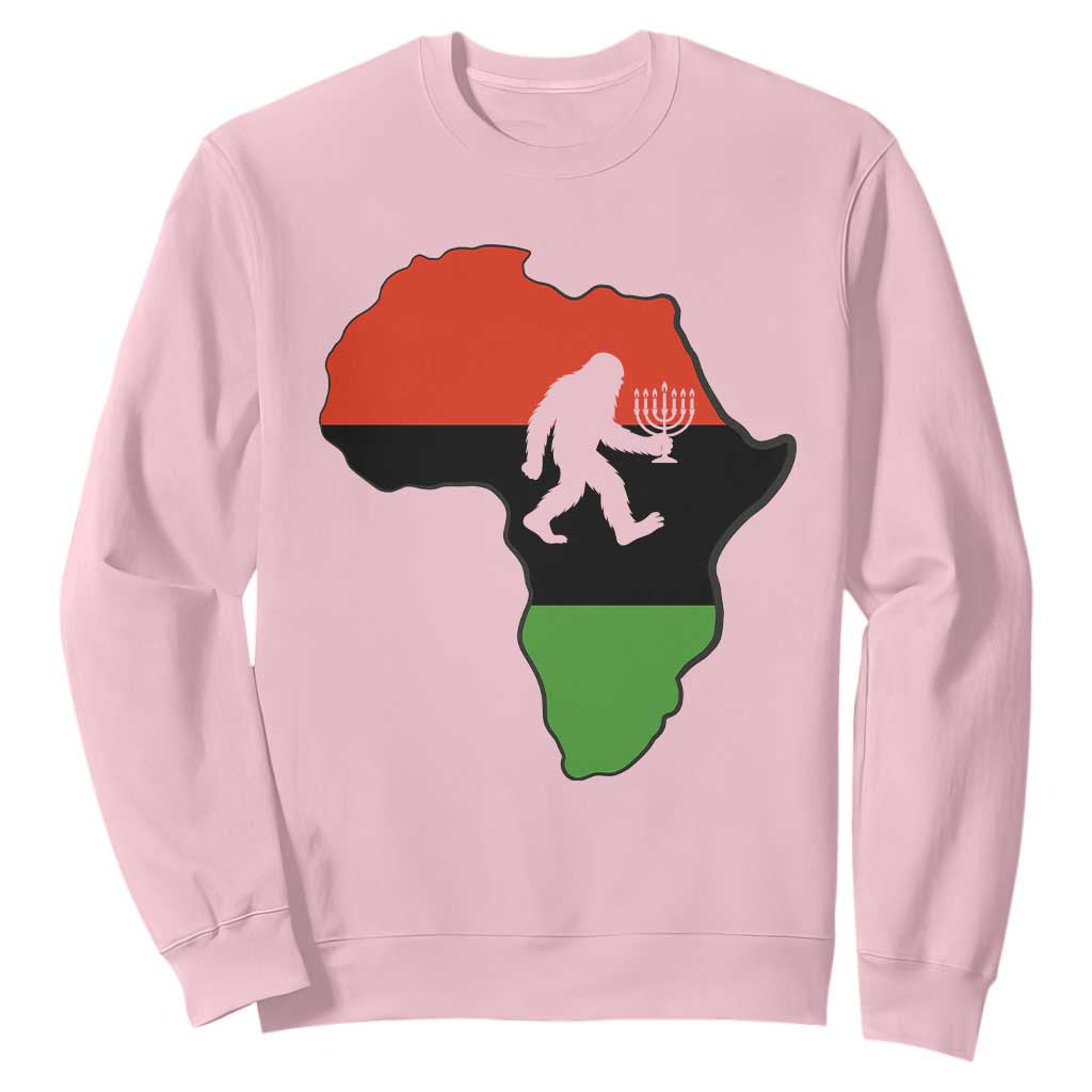 Funny Kwanzaa Bigfoot Lover Sweatshirt Festival Of Lights African Heritage Gift - Print Your Wear