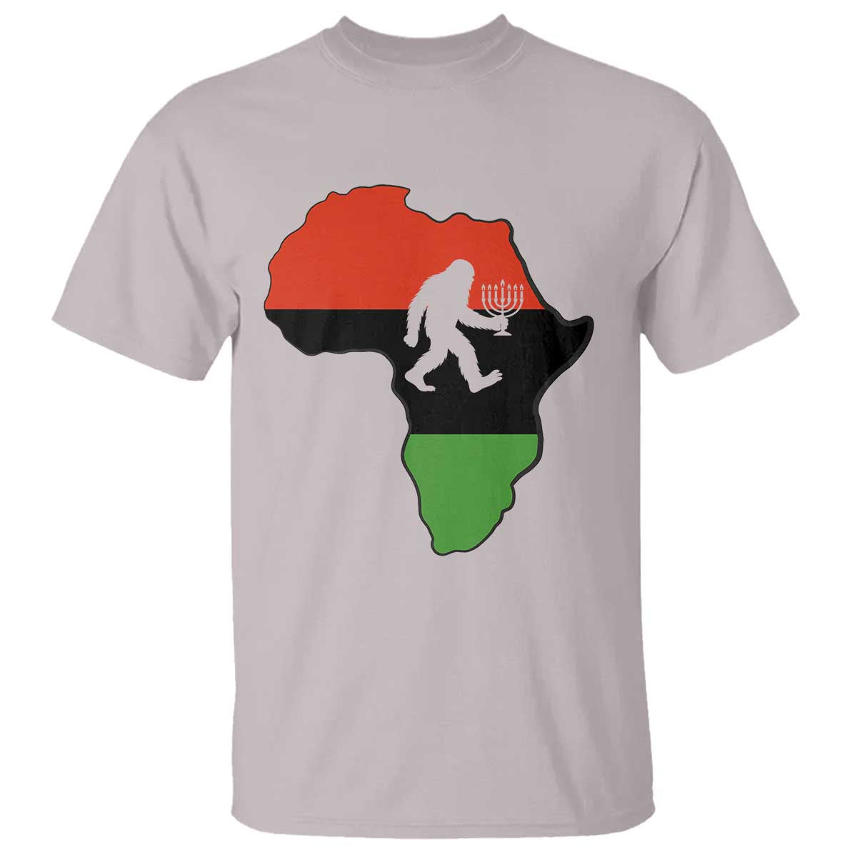 Funny Kwanzaa Bigfoot Lover T Shirt Festival Of Lights African Heritage Gift TS12 Ice Gray Print Your Wear
