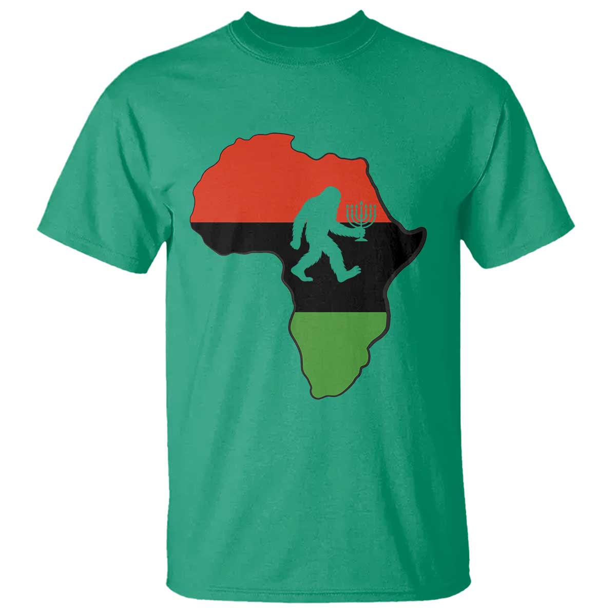 Funny Kwanzaa Bigfoot Lover T Shirt Festival Of Lights African Heritage Gift - Print Your Wear