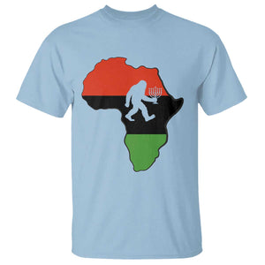 Funny Kwanzaa Bigfoot Lover T Shirt Festival Of Lights African Heritage Gift TS12 Light Blue Print Your Wear