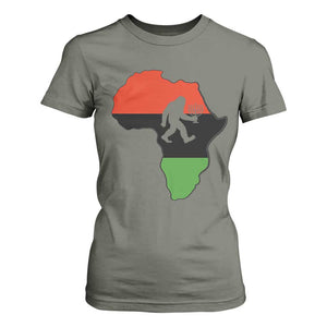Funny Kwanzaa Bigfoot Lover T Shirt For Women Festival Of Lights African Heritage Gift TS12 Military Green Print Your Wear