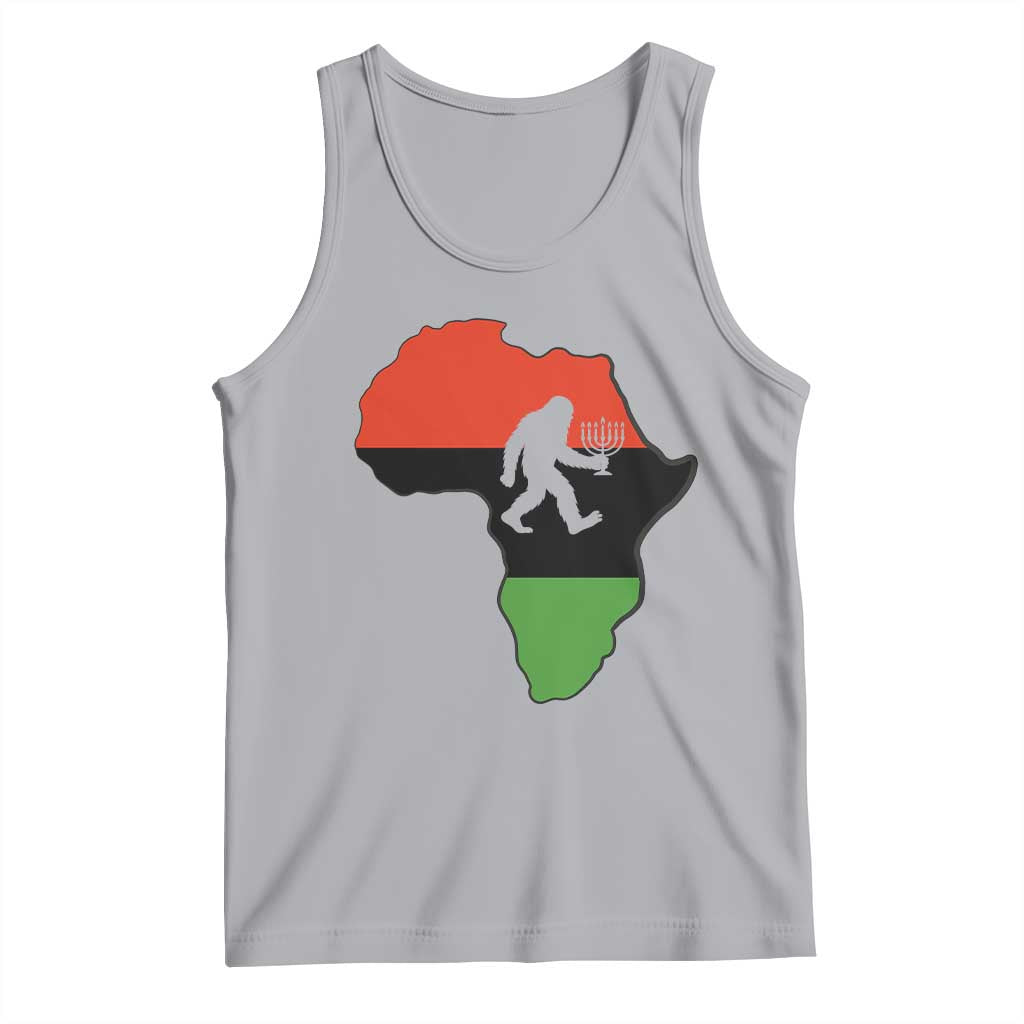 Funny Kwanzaa Bigfoot Lover Tank Top Festival Of Lights African Heritage Gift TS12 Athletic Heather Print Your Wear
