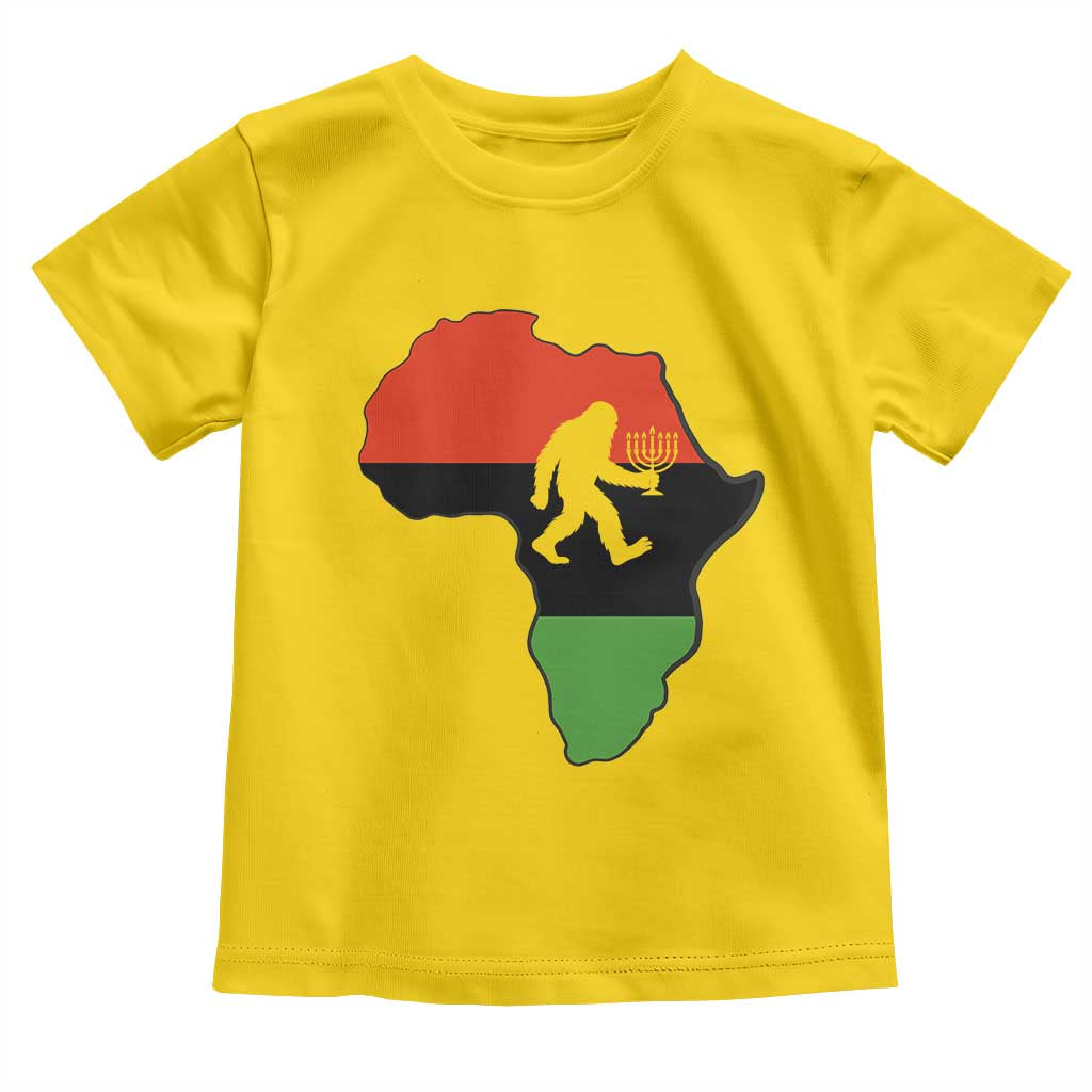Funny Kwanzaa Bigfoot Lover Toddler T Shirt Festival Of Lights African Heritage Gift - Print Your Wear