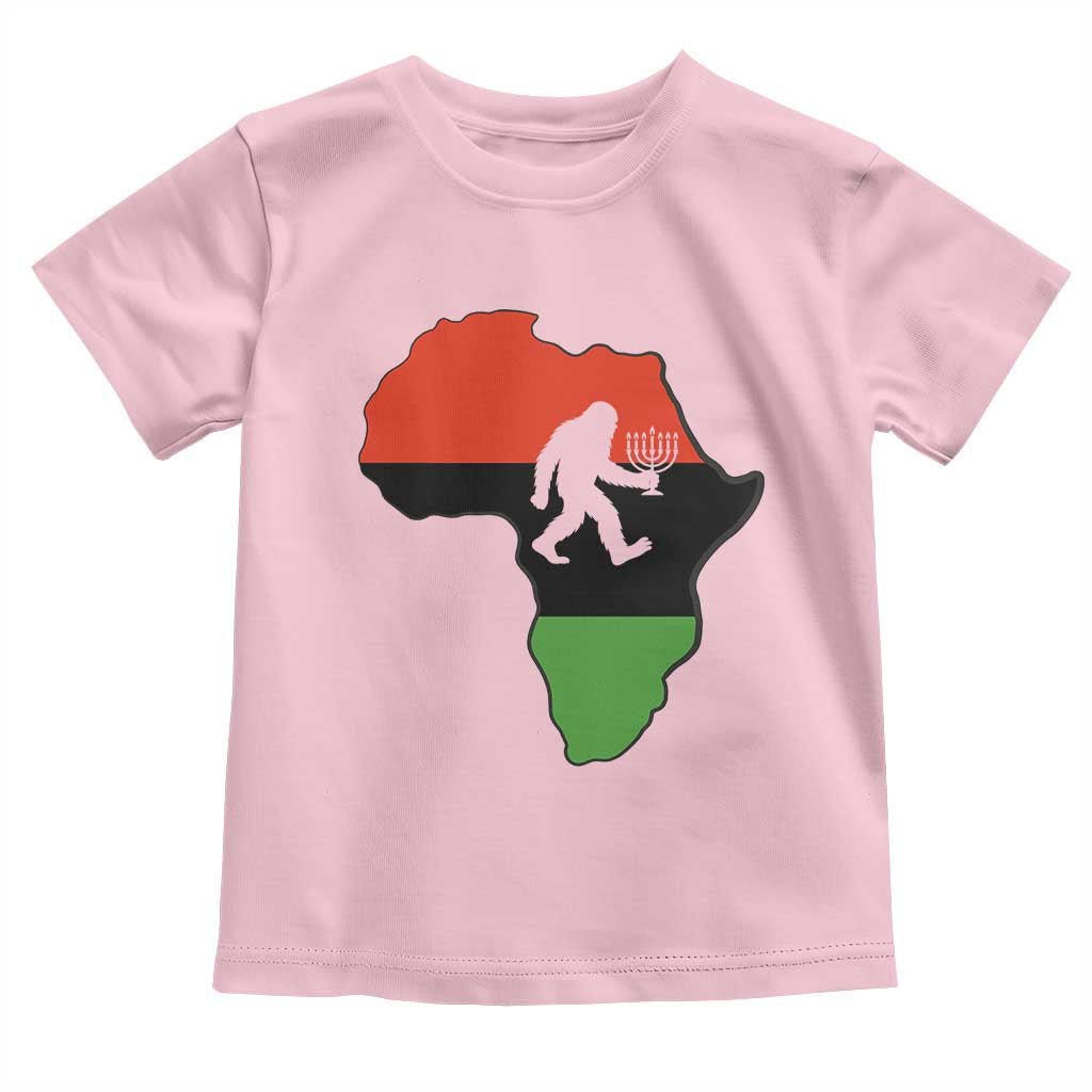 Funny Kwanzaa Bigfoot Lover Toddler T Shirt Festival Of Lights African Heritage Gift TS12 Light Pink Print Your Wear