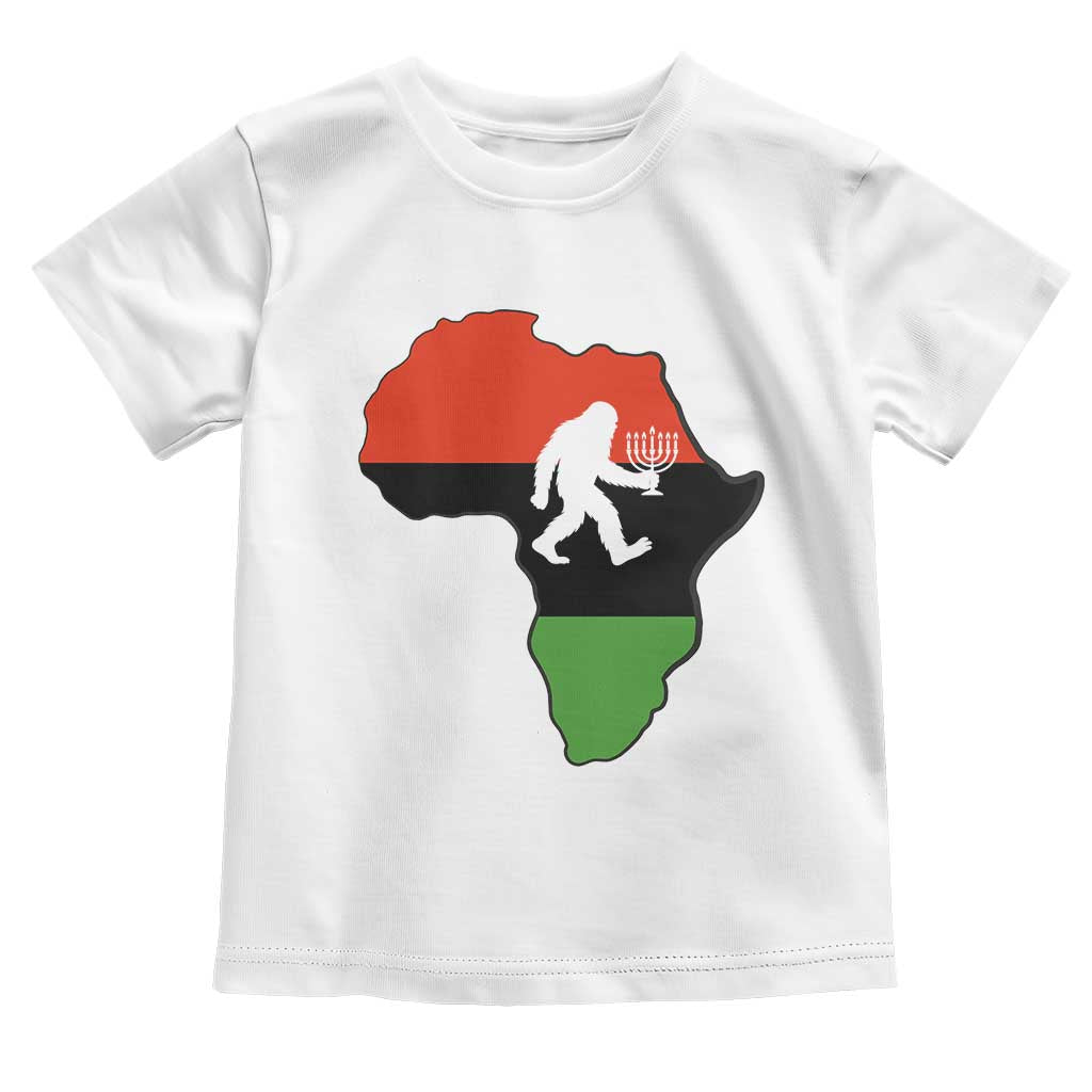 Funny Kwanzaa Bigfoot Lover Toddler T Shirt Festival Of Lights African Heritage Gift - Print Your Wear