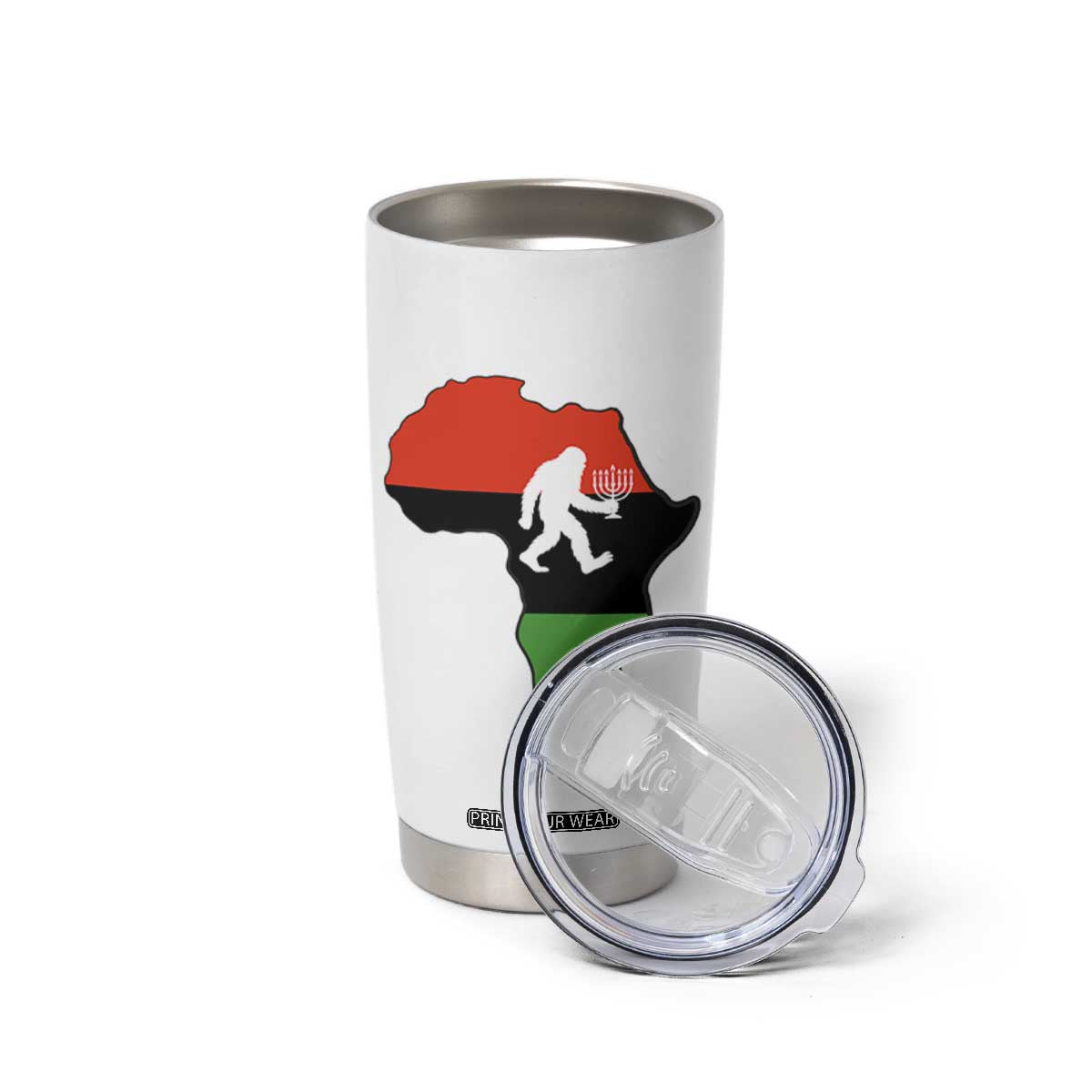 Funny Kwanzaa Bigfoot Lover Tumbler Cup Festival Of Lights African Heritage Gift - Print Your Wear