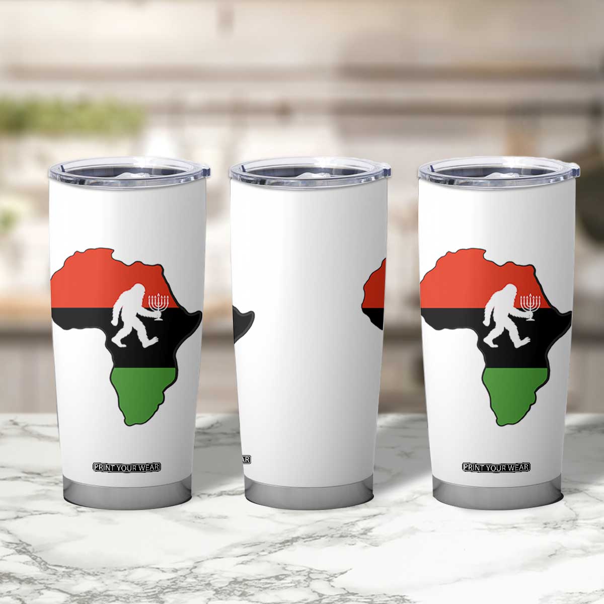 Funny Kwanzaa Bigfoot Lover Tumbler Cup Festival Of Lights African Heritage Gift - Print Your Wear