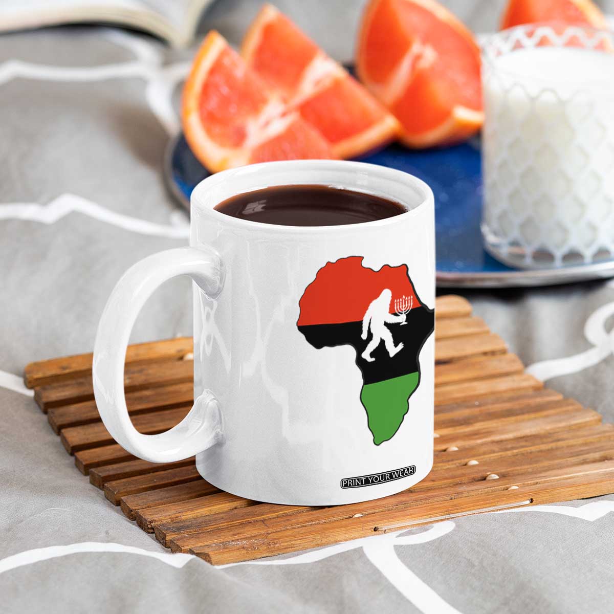 Funny Kwanzaa Bigfoot Lover Coffee Mug Festival Of Lights African Heritage Gift - Print Your Wear