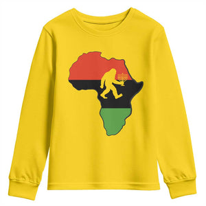 Funny Kwanzaa Bigfoot Lover Youth Sweatshirt Festival Of Lights African Heritage Gift - Print Your Wear