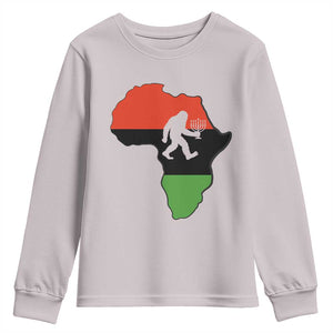 Funny Kwanzaa Bigfoot Lover Youth Sweatshirt Festival Of Lights African Heritage Gift - Print Your Wear