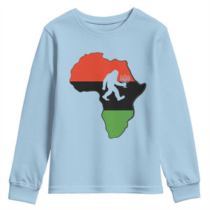 Funny Kwanzaa Bigfoot Lover Youth Sweatshirt Festival Of Lights African Heritage Gift TS12 Light Blue Print Your Wear