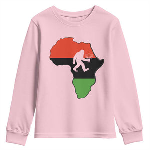 Funny Kwanzaa Bigfoot Lover Youth Sweatshirt Festival Of Lights African Heritage Gift TS12 Light Pink Print Your Wear